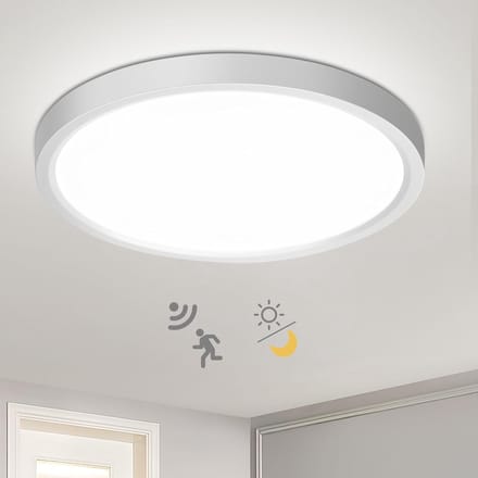 Oraymin LED Plafondlamp met Radar en Schemersensor - 18W 4000K Ø23cm - Hal Garage