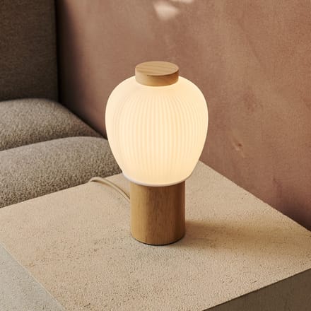 Tavellio Lot Tafellamp – H26 – Hout en Glas – E27 – Lichtbruin
