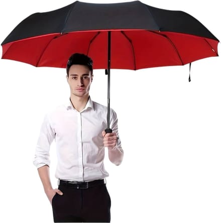 Nivard Moderne Stormparaplu - Windproof Paraplu - Opvouwbaar Stormproef - Automatisch Uitklapbaar - Umbrella - Rood