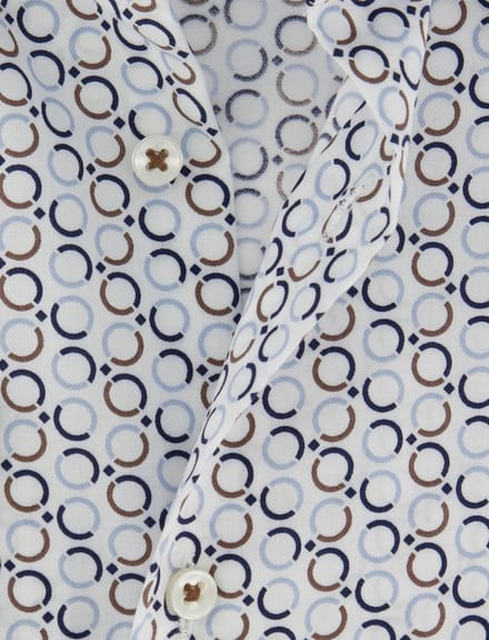 Overhemd Eterna wijde fit blauw printje