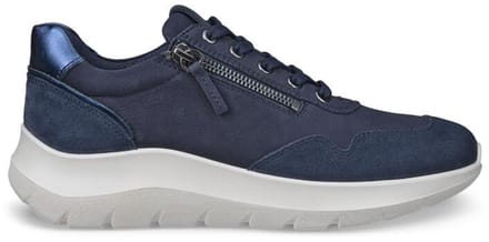 Ecco Valerie Side Zip Sneakers blauw Nubuck - Maat 38