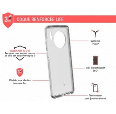 Force Case, Hoesje geschikt voor Huawei Mate 30 Lite - LIFE Versterkt, Transparant