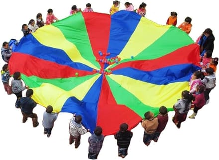 Kinderen Parachute - Spel Parachute - Buiten Spelen - Duurzaam Polyester - 2 Meter Diameter - Multicolor