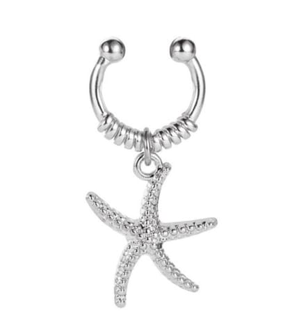 Zeester ear cuff | zilver gekleurd