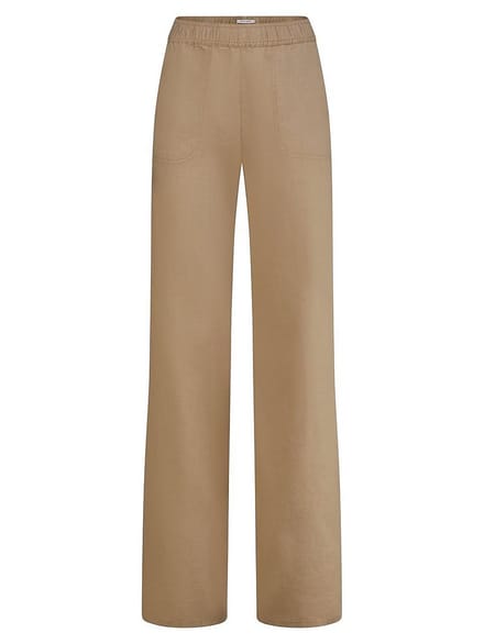 Comfortbroek pasvorm Cornelia 100% linnen Van Peter Hahn bruin