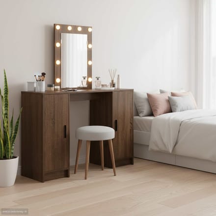 vidaXL - Kaptafel - Bruin - 102 - x - 33 - x - 135 - cm - Bewerkt - hout