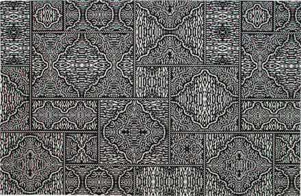 WOOOD Exclusive Renna Vloerkleed - Zwart/Wit - 1x155x230