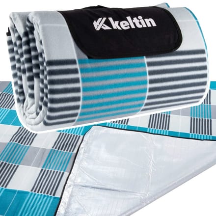 Keltin Geïsoleerde stranddeken - Waterbestendig - 200x200 cm - Grijs & Blauw
