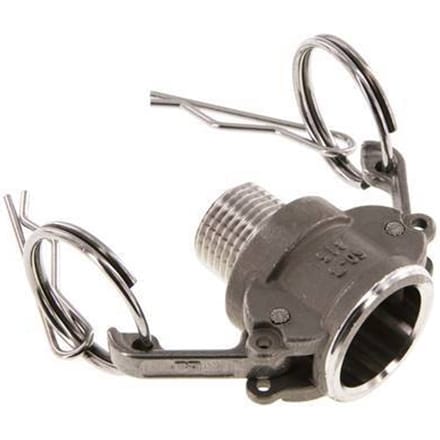 Camlock DN 15 (1/2'') Koppeling RvsR 1/2'' met buitendraad Type B MIL-C-27487