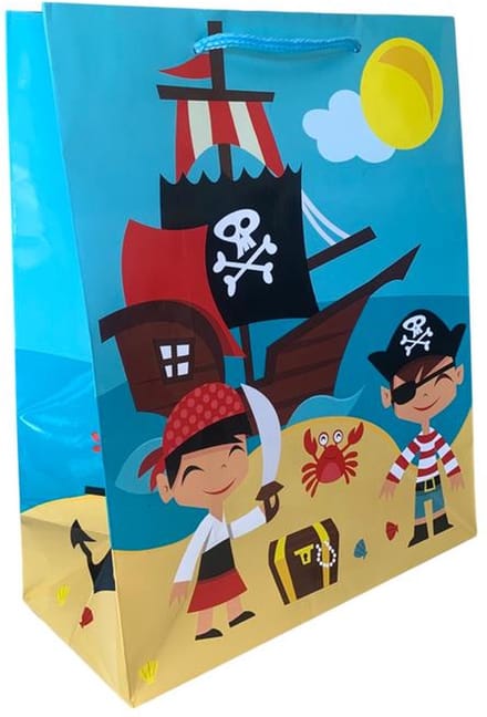 5 Cadeautasjes - Piraat - 32x26x12cm