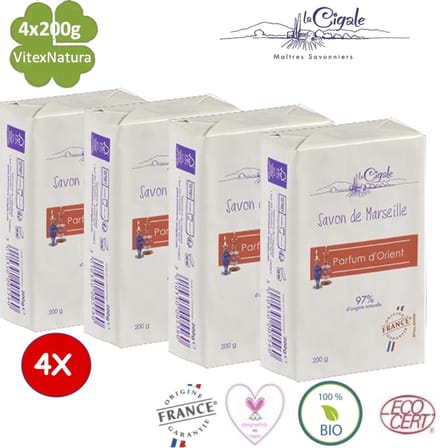Bain d'Orient Marseille Zeep | 4x200g | Zoetheid van het Oosten | La Cigale