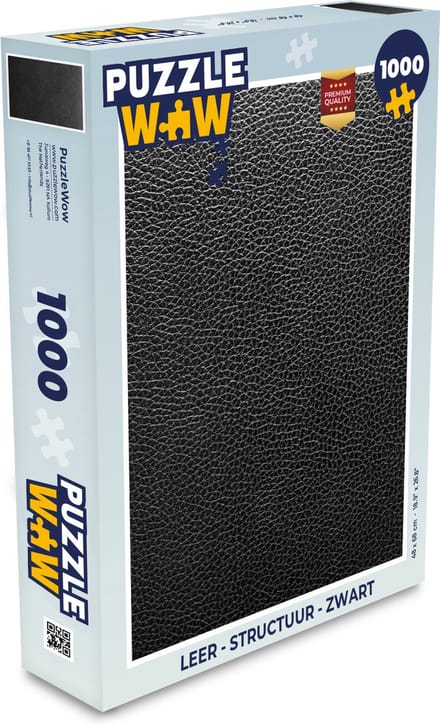 Puzzel Leer - Structuur - Zwart - Legpuzzel - Puzzel 1000 stukjes volwassenen