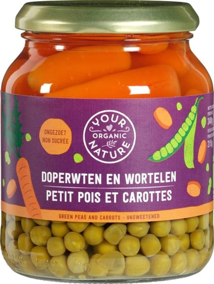 Your Organic Nature Doperwten/Wortelen (340 gr)