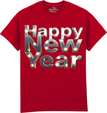 Happy New Year - Silver The Coloured House T-shirt S