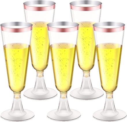 Solidchoice - Set van 50 Herbruikbare Plastic Champagne Fluiten 150 ml