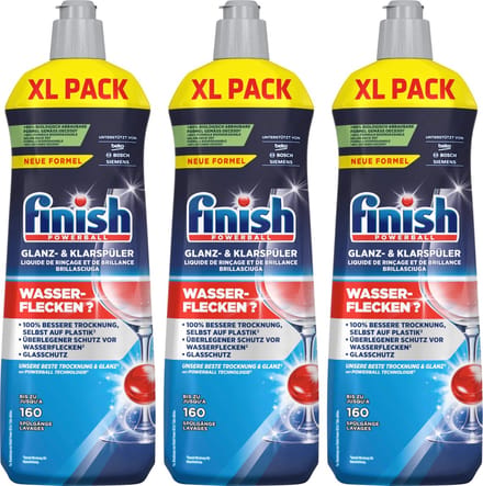 Finish Glansspoelmiddel Regular Vaatwasmiddel - 3x160 Afwasbeurten - 3x800ml - Voordeelverpakking