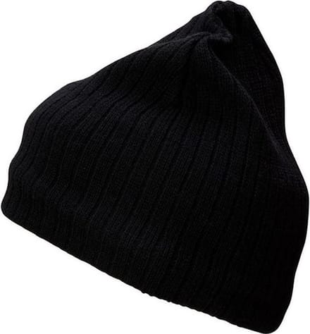 Myrtle Beach - Unisex Gebreide Muts (Zwart/Zwart)