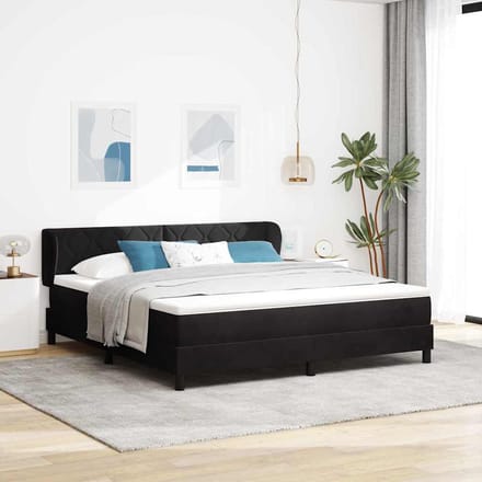 vidaXL - Boxspring - bed - met - hoofdeinde - Zwart - 180 - x - 200 - cm - Fluweel