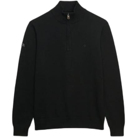 Superdry - Essential Lichtgewicht Wol Blend Half Zip Trui Slanke Pasvorm - Heren - Sweaters
