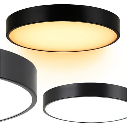 Zolta - Plafondkap - LED Plafondlamp - 40 cm - Zwart - Modern