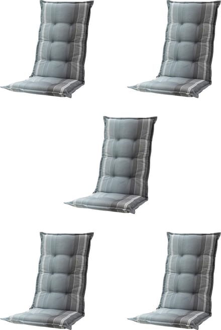 Madison - Tuinkussen - Lage Rug - 5 st - Stef Grey - 105x50cm - Grijs