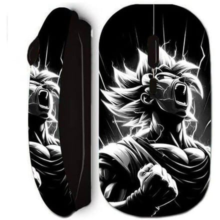 Souris sans fil - Dragon Ball - Goku - Noir et Blanc - Visage énervé - Clé USB incluse