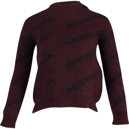Balenciaga Logo Truien in Rood Gedrukt Wol