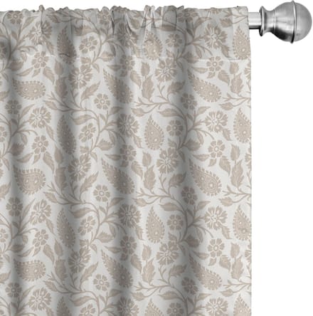 ABAKUHAUS – Oriëntaalse Gordijnen Flora – 2x75×245 cm – Beige/Wit