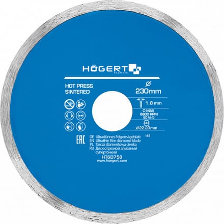 Diamantschijf - superslank 230 х 1,8 х 22,3 mm