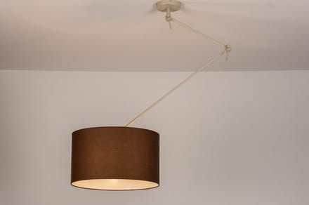Lumidora Hanglamp 31141 - MYKONOS - E27 - Bruin - Beige - Zand - Metaal - ⌀ 45 cm