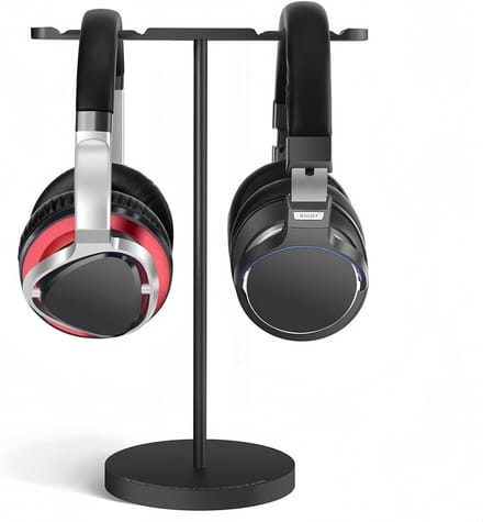 Hoofdtelefoonstandaard - Headset houder - Bureau organiseren - Verzwaarde basis - 28 cm hoog - Grijs
