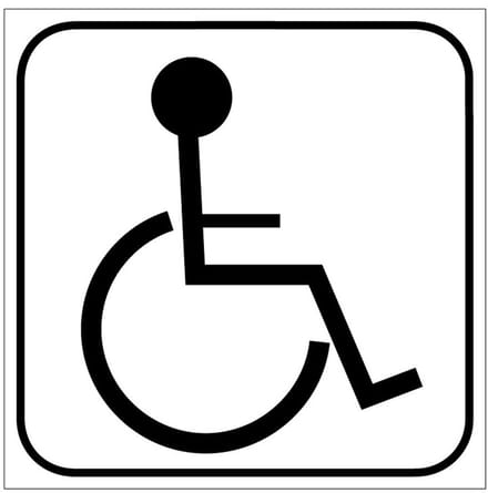 Rolstoel sticker, wit 150 x 150 mm