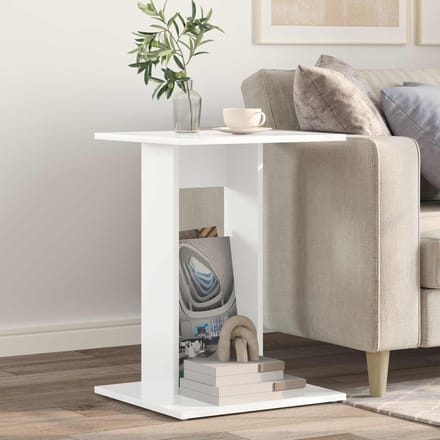 vidaXL - Bijzettafel - Wit - 45 - x - 40 - x - 62,5 - cm - Bewerkt - hout