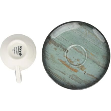 Bonna Madera - Espresso kopjes & schotel - 80 cc - Porselein - set van 6