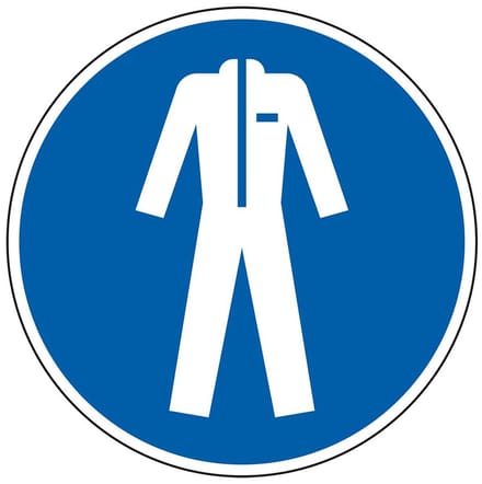 Beschermende kleding verplicht sticker - ISO 7010 - M010 200 mm