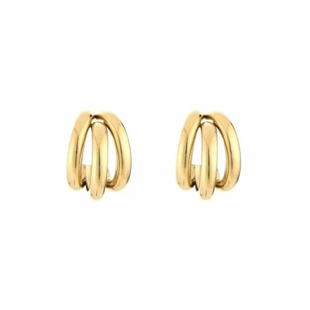 Bijoutheek Oorknoppen Triple Hoop Goud