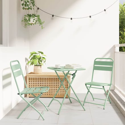 vidaXL - Bistroset - 3 - st - Groen - Staal