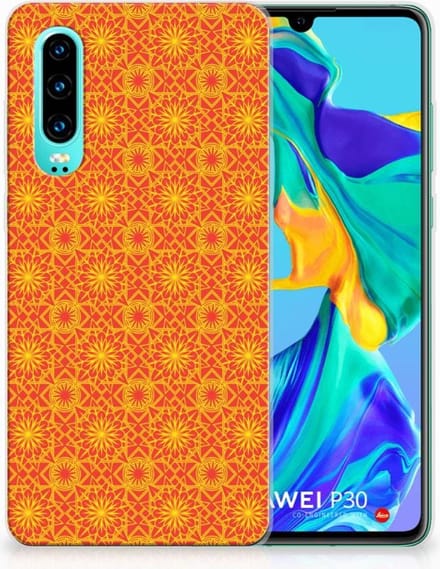 Huawei P30 TPU bumper Batik Oranje
