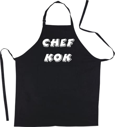 Mijncadeautje Schort CHEF KOK - Mooie - grappige - leuke Keukenschort - Zwart
