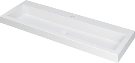 INK Dock wastafel polystone met 1 kraangat, 120x6x40cm, mat wit