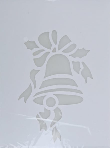 Kerst raamsjabloon kerstklok - wit - 35 cm - raamdecoratie - kerstversiering - sneeuwspray sjabloon