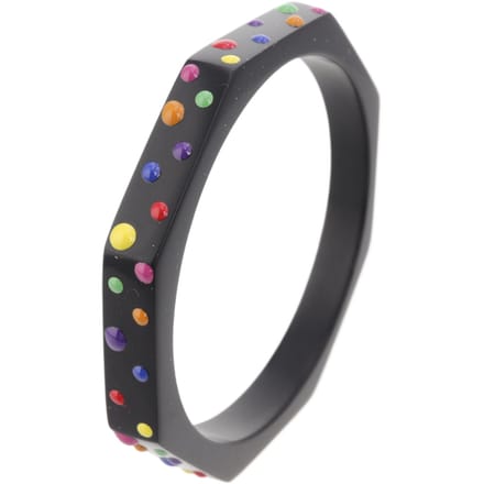 Behave - dames bangle zwart met stipjes - edgy partylook accessoire