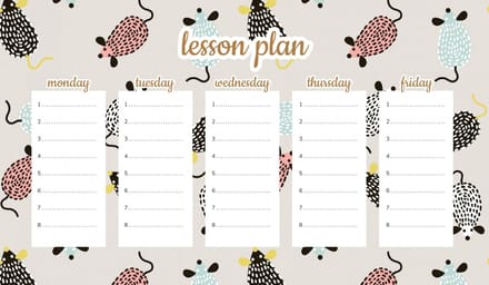 Wallvy - Magnetisch Lesrooster - Pastel Muizen - 45x26cm - Beschrijfbaar