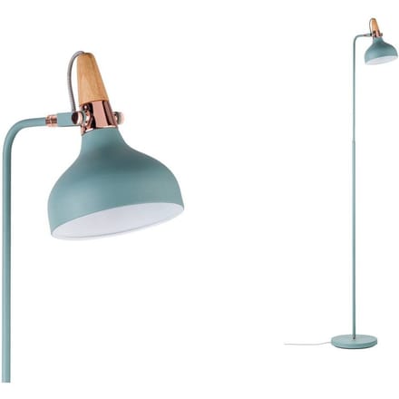 Staande lamp Juna E14 max. 20W Softgroen, Koper, Hout Metaal, Hout