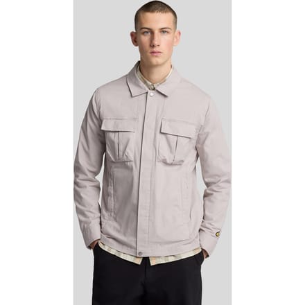 Lyle & Scott Ripstop Overshirt Pale Grey Taglia: M | Camicie Casual Outlet | Uomo | Grigio