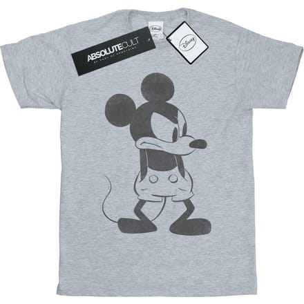 Disney Heren Mickey Mouse Boos T-Shirt (Sportgrijs)