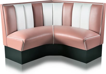 Bel Air Dinerbank Quarter Circle Booth HW-120-120 Dusty Rose