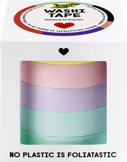 folia deco plakband Washi-Tape UNI PASTEL, set van 5