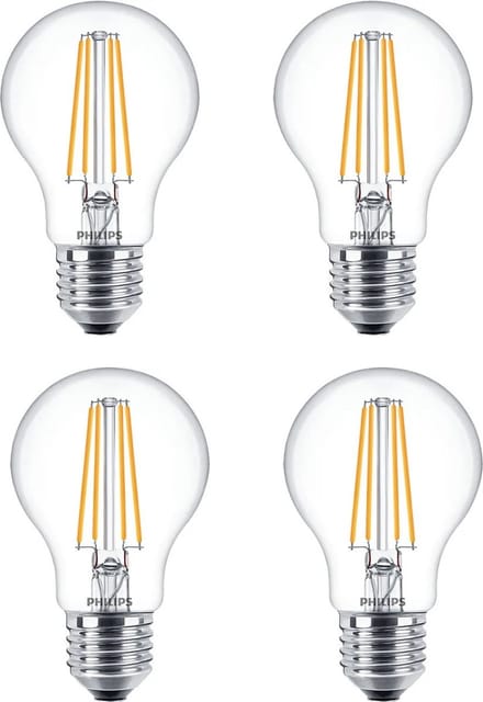 4 stuks Philips LED lamp E27 8W 806lm 2700K helder Dimbaar A60