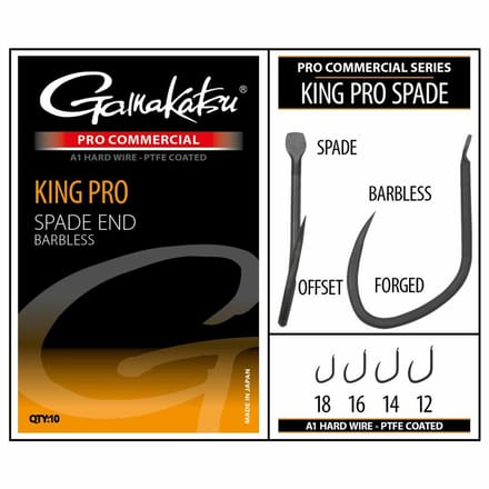Gamakatsu Pro-C King Pro Spade A1 PTFE Bladed Barbless Haken #12